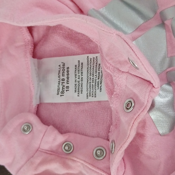 Adidas Pink Long Sleeve Baby Top Cute Dog Long Sleeve Baby Top - Picture 4 of 9